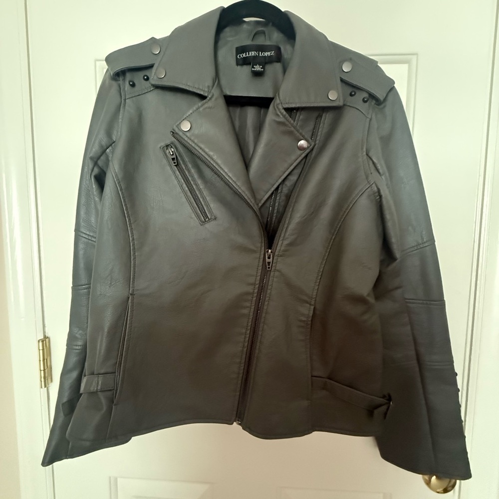 Colleen Lopez Charcoal Leather Jacket